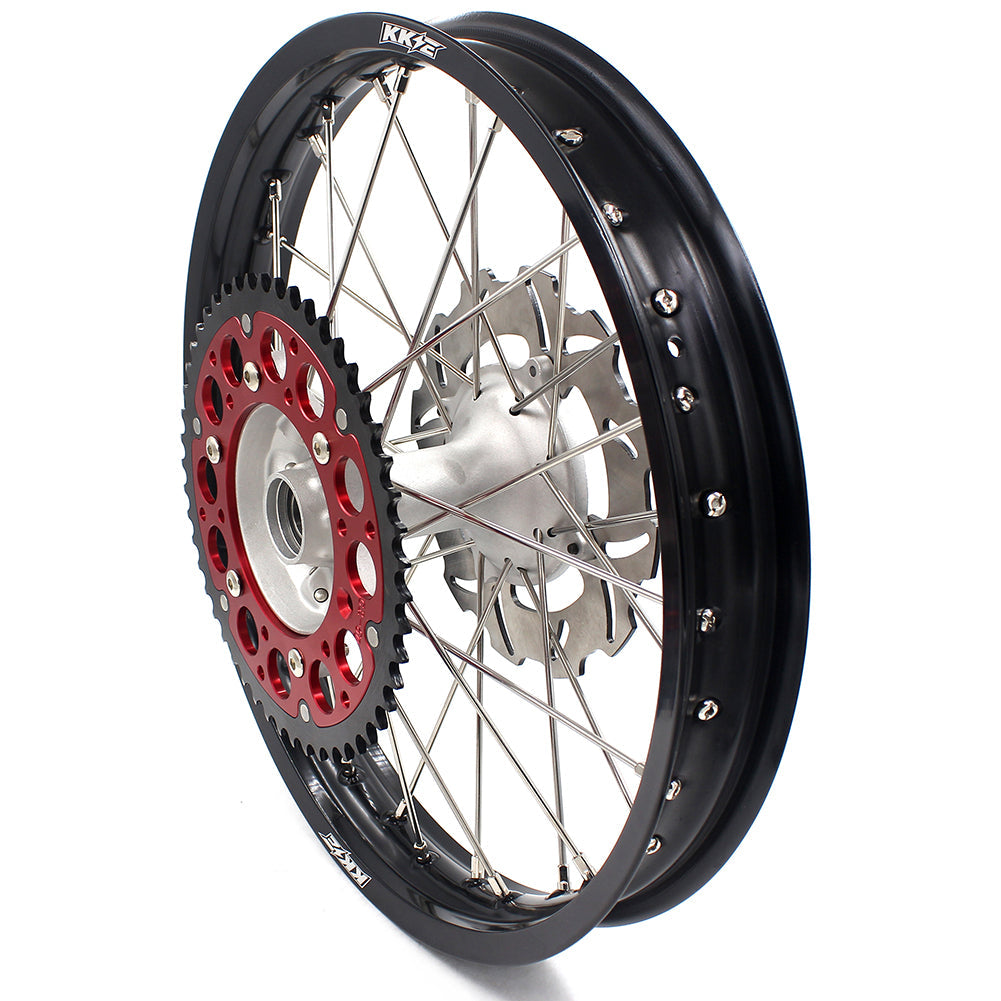 KKE 21 & 19 Casting MX Rims for Honda XR400R 96-04 XR600R 91-2000 240MM/220MM Disc Silver&Black - Howling Moto