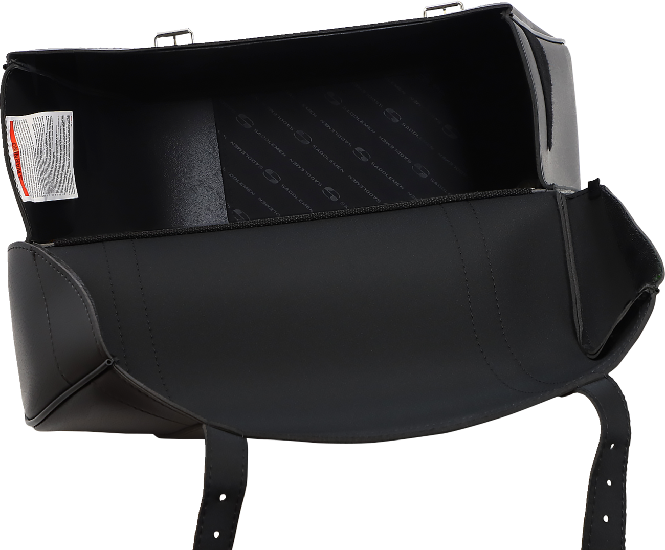 Bill's Exhausts Saddlemen Highwayman slant-style saddlebags, jumbo size, designed for motorcycle seats, with a sleek black finish.
