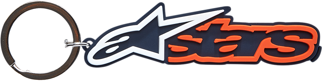 Alpinestars Blaze navy and orange keychain with branded logo and durable design, perfect for attaching keys.