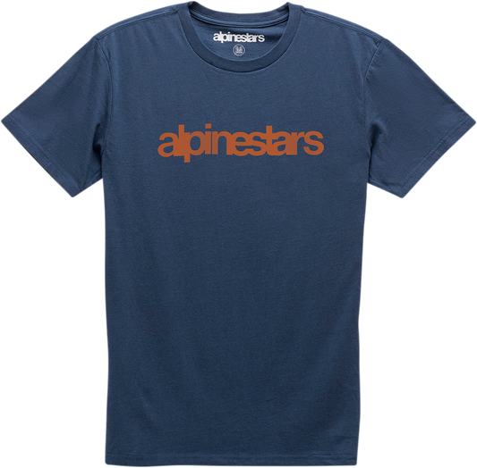 Alpinestars Heritage Word T-Shirt in navy and red, 2XL, featuring brand logo and vintage-inspired design.