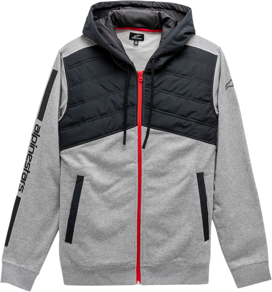 Alpinestars Alltime Hybrid Jacket in gray and black, large size, featuring a modern design with durable fabric and sporty style.