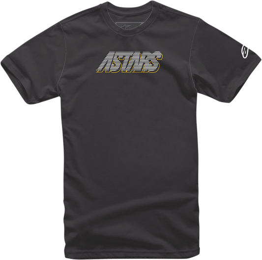 Alpinestars Lanes T-Shirt in black, 2XL, featuring a classic logo graphic on comfortable cotton fabric.