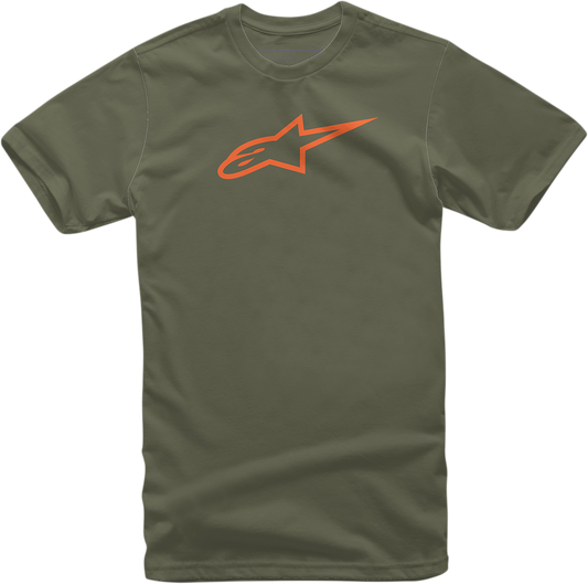 Alpinestars Ageless T-Shirt 2XL in military orange with front logo graphic, casual men's apparel.