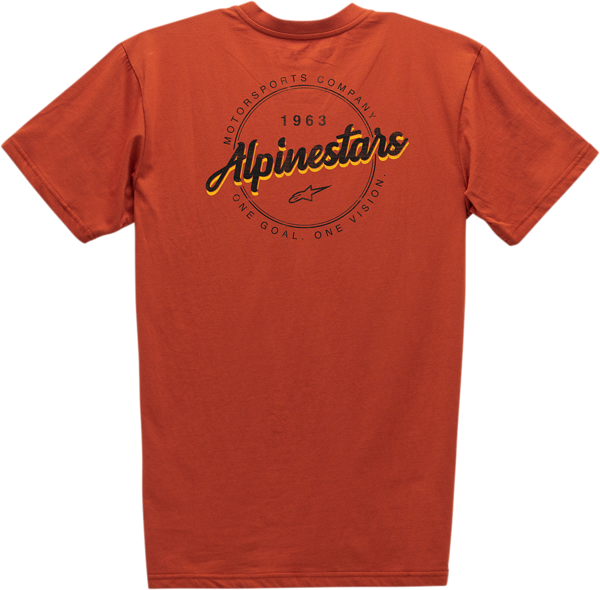 Alpinestars Turnpike Premium 2XL cotton T-shirt with coral water-based graphic print, featuring the brand logo and vibrant design.