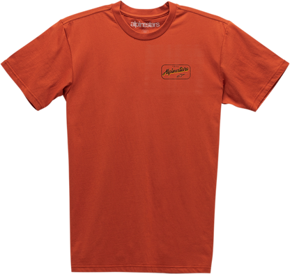 Alpinestars Turnpike Premium T-Shirt in coral color, size XL, featuring the brand logo and casual fit.