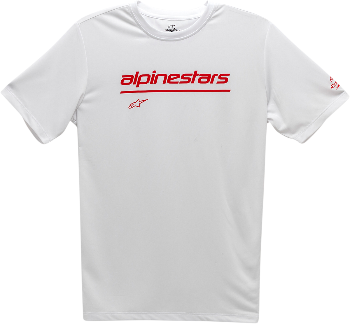 Alpinestars Tech Line Up Performance T-Shirt in white, 2XL, featuring the brand logo and athletic fit design.