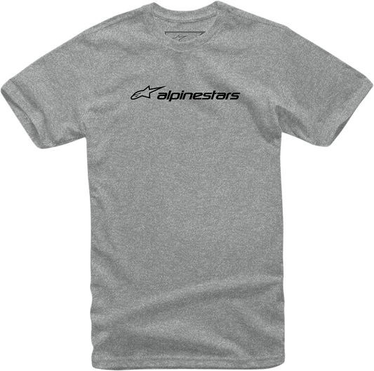 Alpinestars Linear T-Shirt in Heather Gray and Black, medium size, casual men's apparel with brand logo and sporty design.