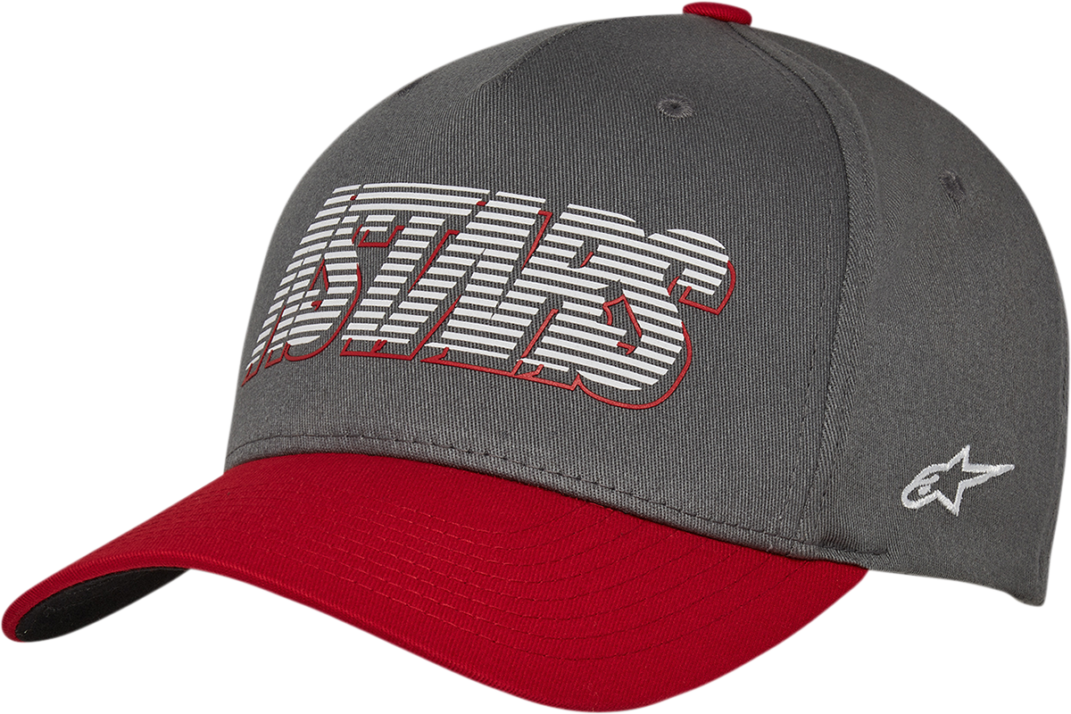 Alpinestars Lanes Hat in charcoal color, small/medium size, featuring the brand logo and stylish design.