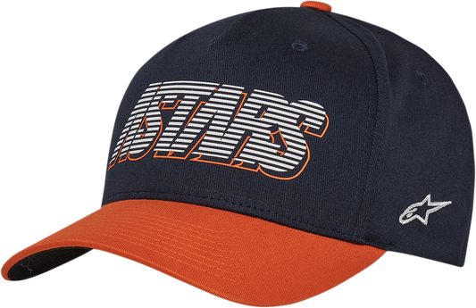 Alpinestars Lanes Hat in navy, small/medium size, featuring the Alpinestars logo and casual sporty design.
