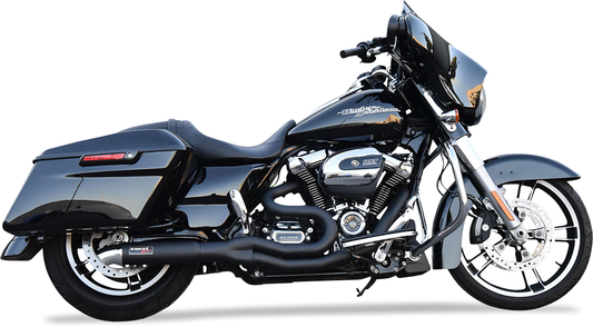 Chrome BASSANI XHAUST Road Rage II 2-Into-1 motorcycle exhaust system, mid-length design with chrome finish.