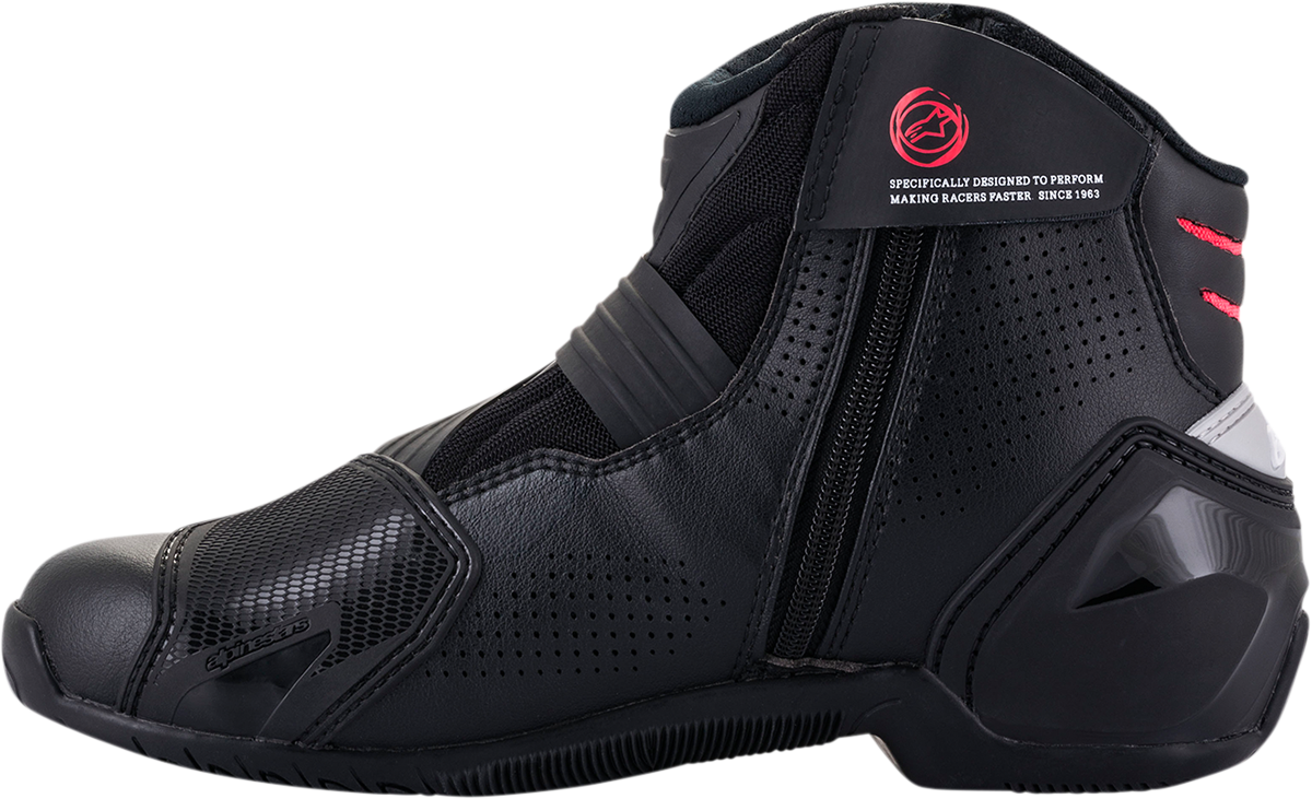 Alpinestars Stella SMX-1 R V2 vented motorcycle riding boots for women, black and pink, size US 8 / EU 39.