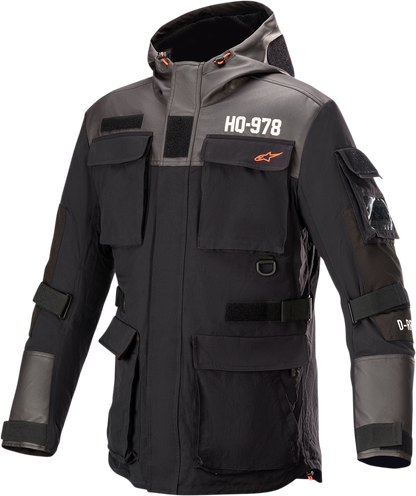 Alpinestars Daiji motorcycle jacket in black, 3XL, water-resistant textile with impact protectors and adjustable features.