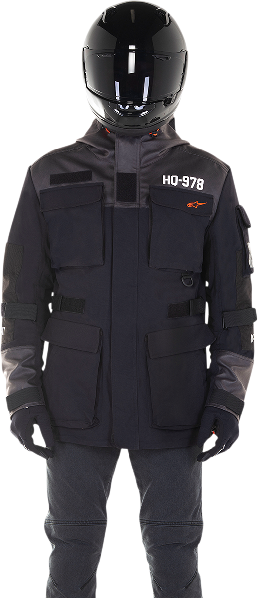 Alpinestars Daiji black textile motorcycle jacket with impact protectors, water-resistant design, sized XL, for riding safety and comfort.