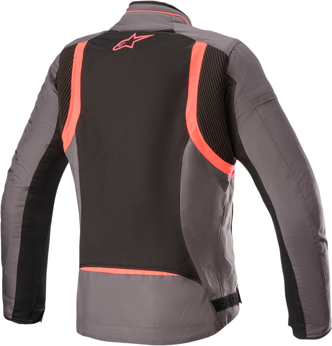 Alpinestars Stella T-Kira v2 Air women's motorcycle jacket in tar gray, black, and diva pink, size 2XL, with breathable textile panels.