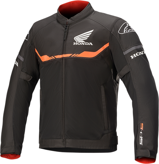 Alpinestars Honda T-SPS Air Jacket in black and red, size small, featuring protective armor and breathable fabric for motorcycle riding