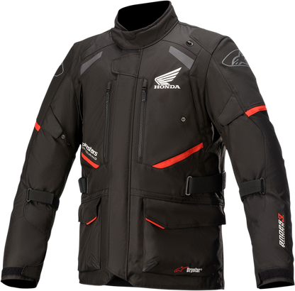 Alpinestars Honda Andes v3 Drystar® motorcycle jacket in black with ventilation and waterproof features, size 2XL.