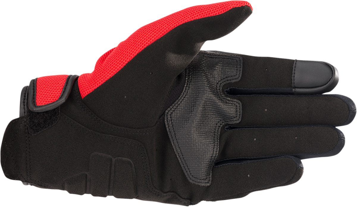 Alpinestars Honda Copper Impact-Resistant Motorcycle Gloves with synthetic suede palm and touchscreen compatibility, large size.