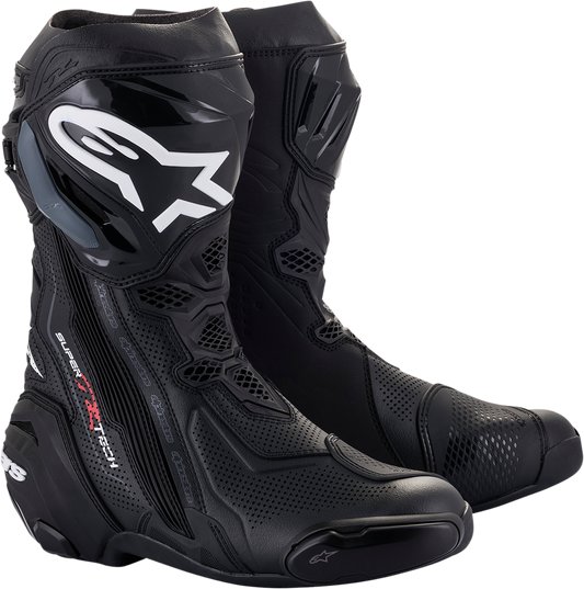 ALPINESTARS, Alpinestars Supertech R Vented Motorcycle Boots - Black, US 9.5 / EU 44 (Part Number 2220121-10-44)
