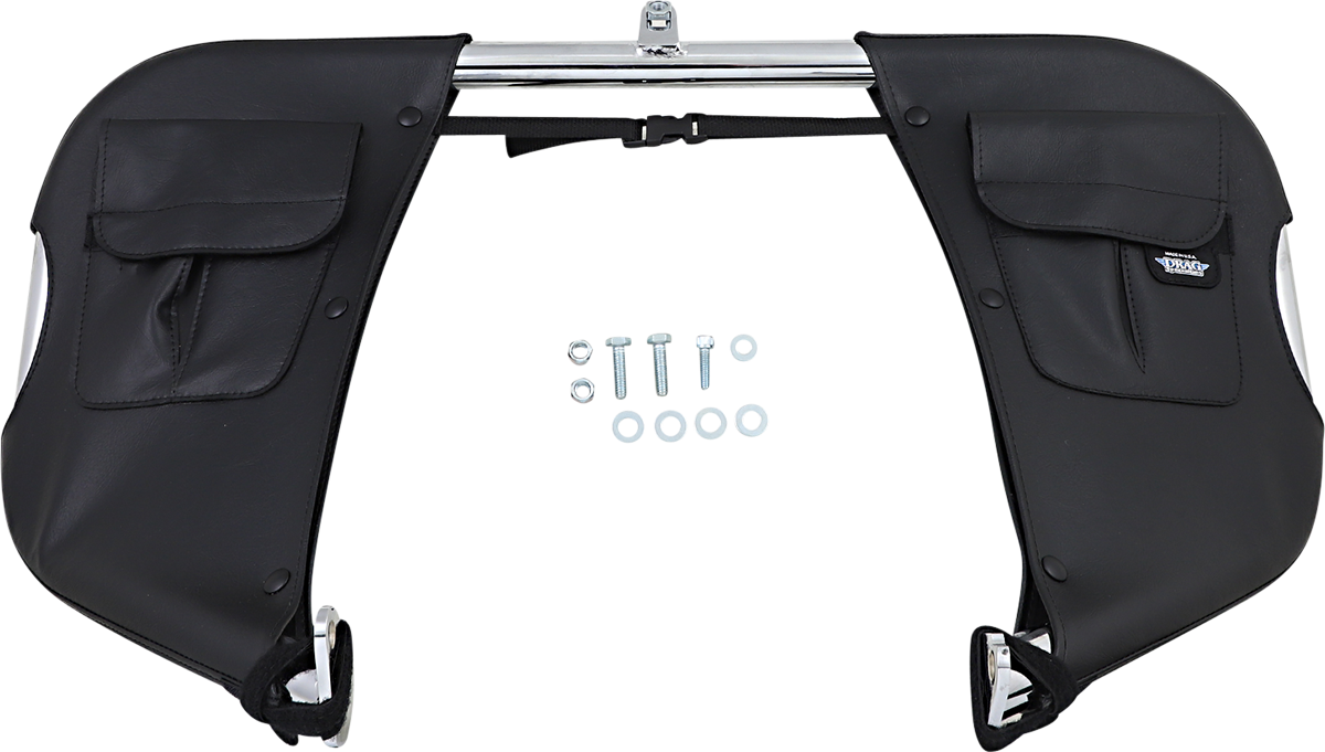Drag Specialties Seats low-profile plain seat for FL motorcycles, shown in black with smooth surface and sleek design.