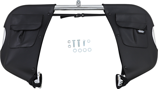 Drag Specialties Seats low-profile plain seat for FL motorcycles, shown in black with smooth surface and sleek design.