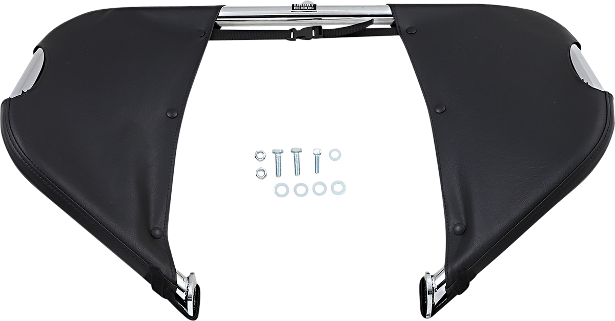 Drag Specialties Seats low-profile plain seat for FL motorcycles, showing a sleek black design and comfortable padding.