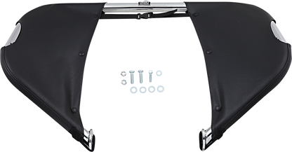 Drag Specialties Seats low-profile plain seat for FL motorcycles, showing a sleek black design and comfortable padding.