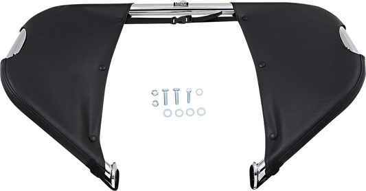 Drag Specialties Seats low-profile plain seat for FL motorcycles, showing a sleek black design and comfortable padding.