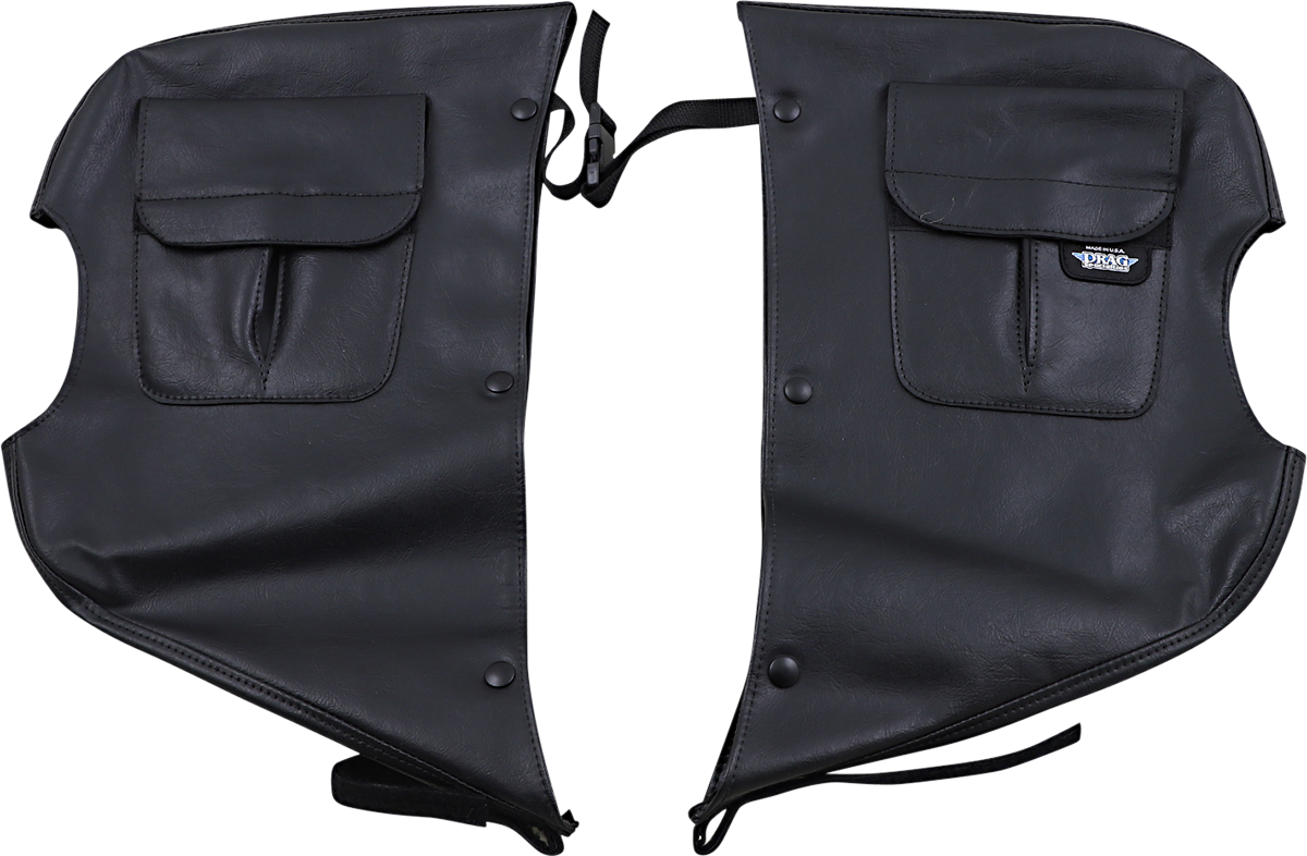DRAG SPECIALTIES SEATS low profile plain seat for FL motorcycles, showing the sleek, black, minimal design in a side view.