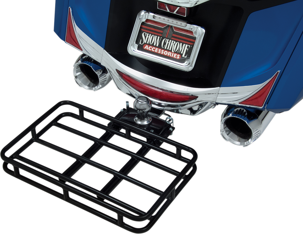 Bill's Exhausts SHOW CHROME receiver hitch rack engine component in chrome finish with mounting details visible.