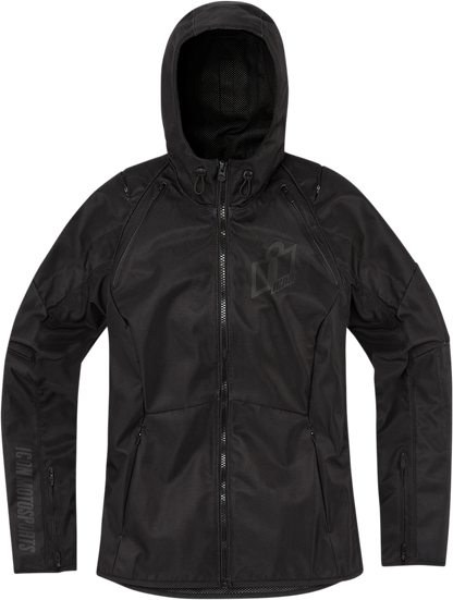 Black ICON Women's Airform™ Jacket in XL, featuring a sleek design and lightweight material for casual wear.