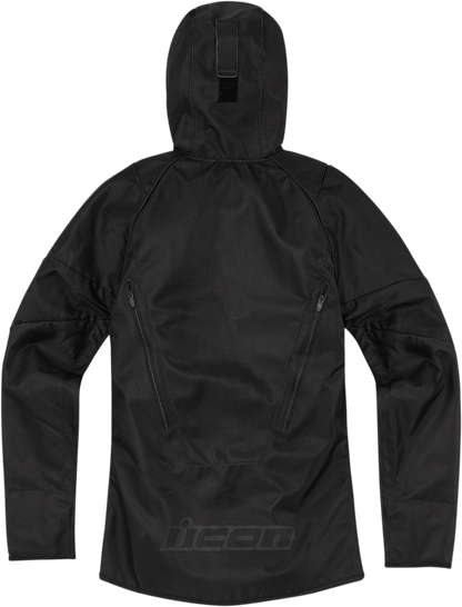 ICON Women's Airform™ Jacket in black, showing the lightweight, stylish jacket with smooth fabric and tailored fit.