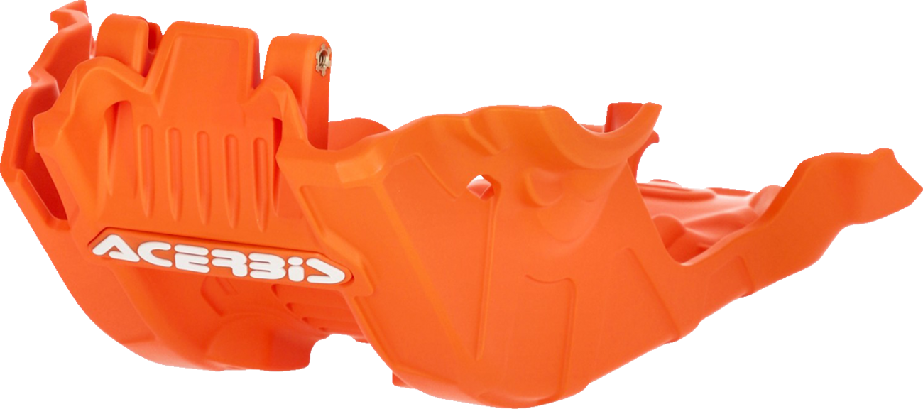 Orange ACERBIS skid plate for Gas Gas, KTM, and Husqvarna motorcycles, durable body protection for off-road riding.