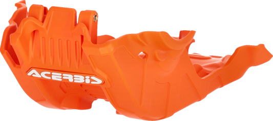 Orange ACERBIS skid plate for Gas Gas, KTM, and Husqvarna motorcycles, durable body protection for off-road riding.