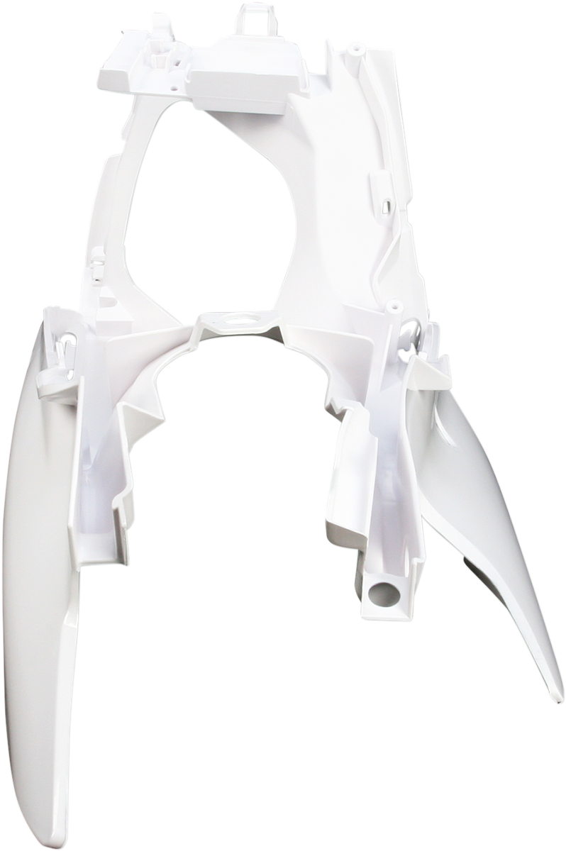 Acerbis white side panels for motorcycle body, designed for fitting and aesthetic enhancement.