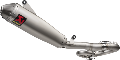 AKRAPOVIC Evolution Titanium Exhaust System for closed course competition, showing sleek titanium finish and parts.