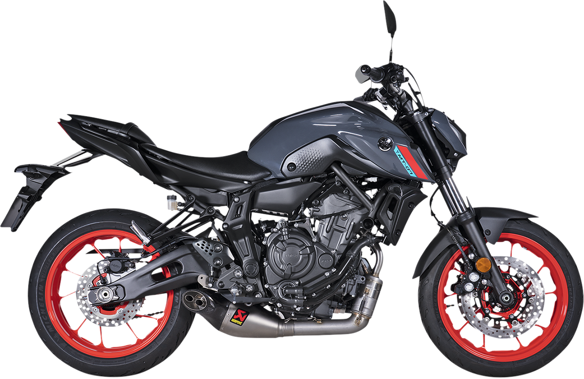 AKRAPOVIC Racing Line exhaust system for enhanced performance and lightweight design, shown in the image.