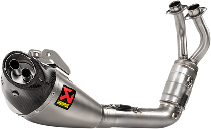 AKRAPOVIC Racing Line exhaust system S-Y7R8-HEGEHT with lightweight design and polished metal finish for enhanced vehicle performance.