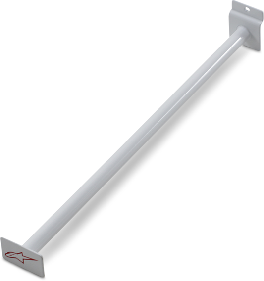 Alpinestars branded display faceout rod for promotional display accessories, showcasing a sleek and durable mounting solution.