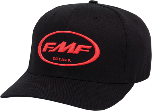 Red FMF Factory Classic Don 2 hat in small/medium size with adjustable strap, featuring embroidered FMF logo on front.