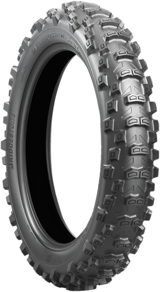 BRIDGESTONE Battlecross E50 Extreme rear tire for hard enduro racing, size 140/80-18, with knobby tread for off-road traction