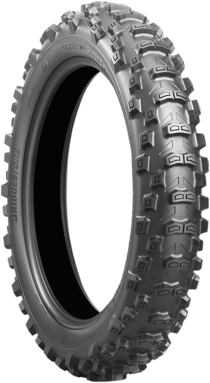 BRIDGESTONE Battlecross E50 Extreme rear tire for hard enduro racing, size 140/80-18, with knobby tread for off-road traction