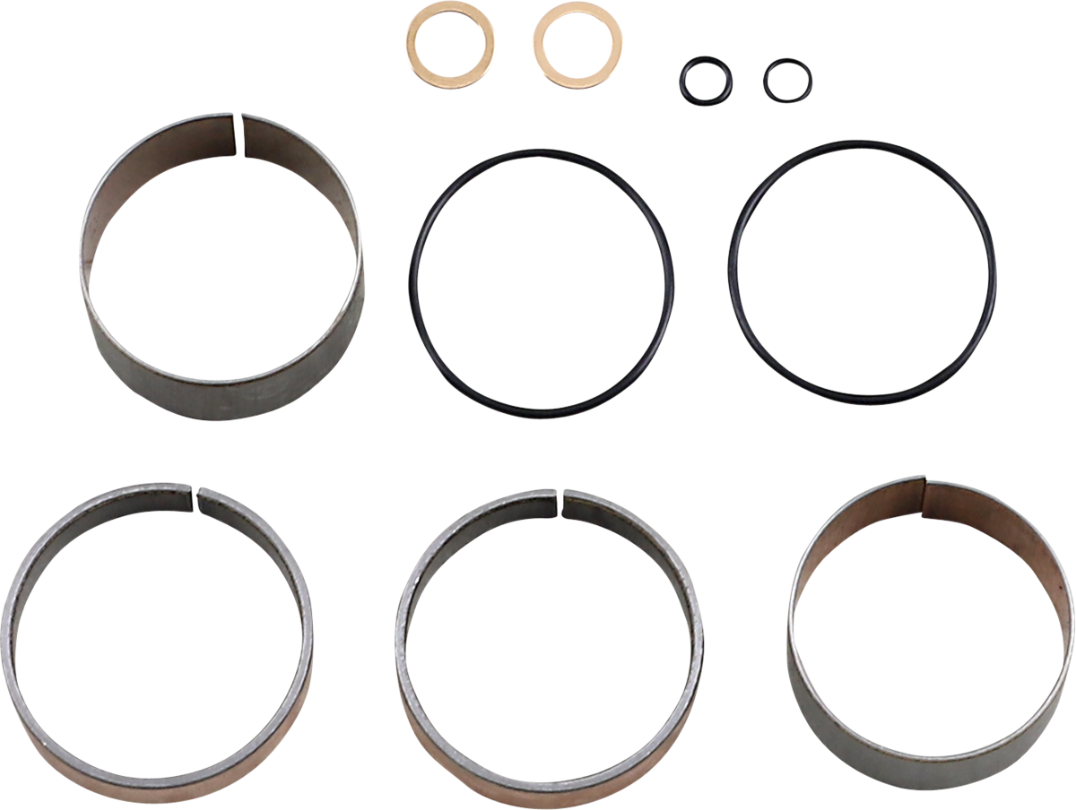Moose Offroad Fork Bushing Kit 38-6136 for motorcycle suspension, showing black bushings and packaging details.