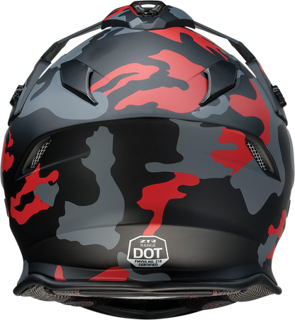 Z1R Z1R Range helmet in camo red, small size, featuring sun visor and removable lining for versatile motorcycle riding.