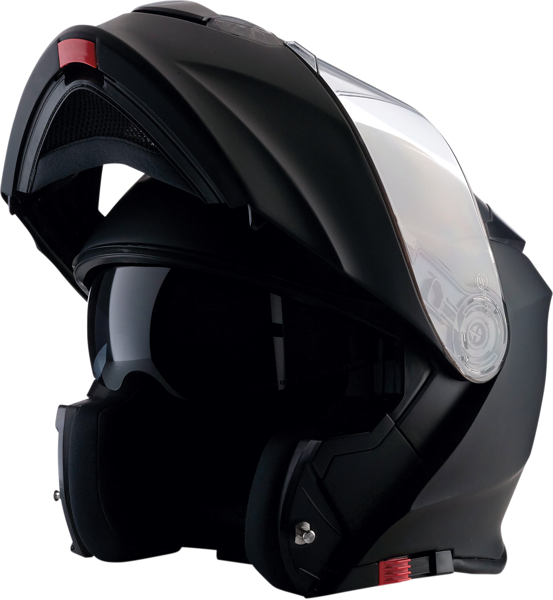 Z1R Solaris modular helmet in flat black with 3XL size, featuring a sleek design and secure chin strap.
