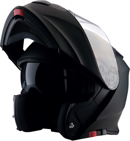 Z1R Solaris modular helmet in flat black with 3XL size, featuring a sleek design and secure chin strap.