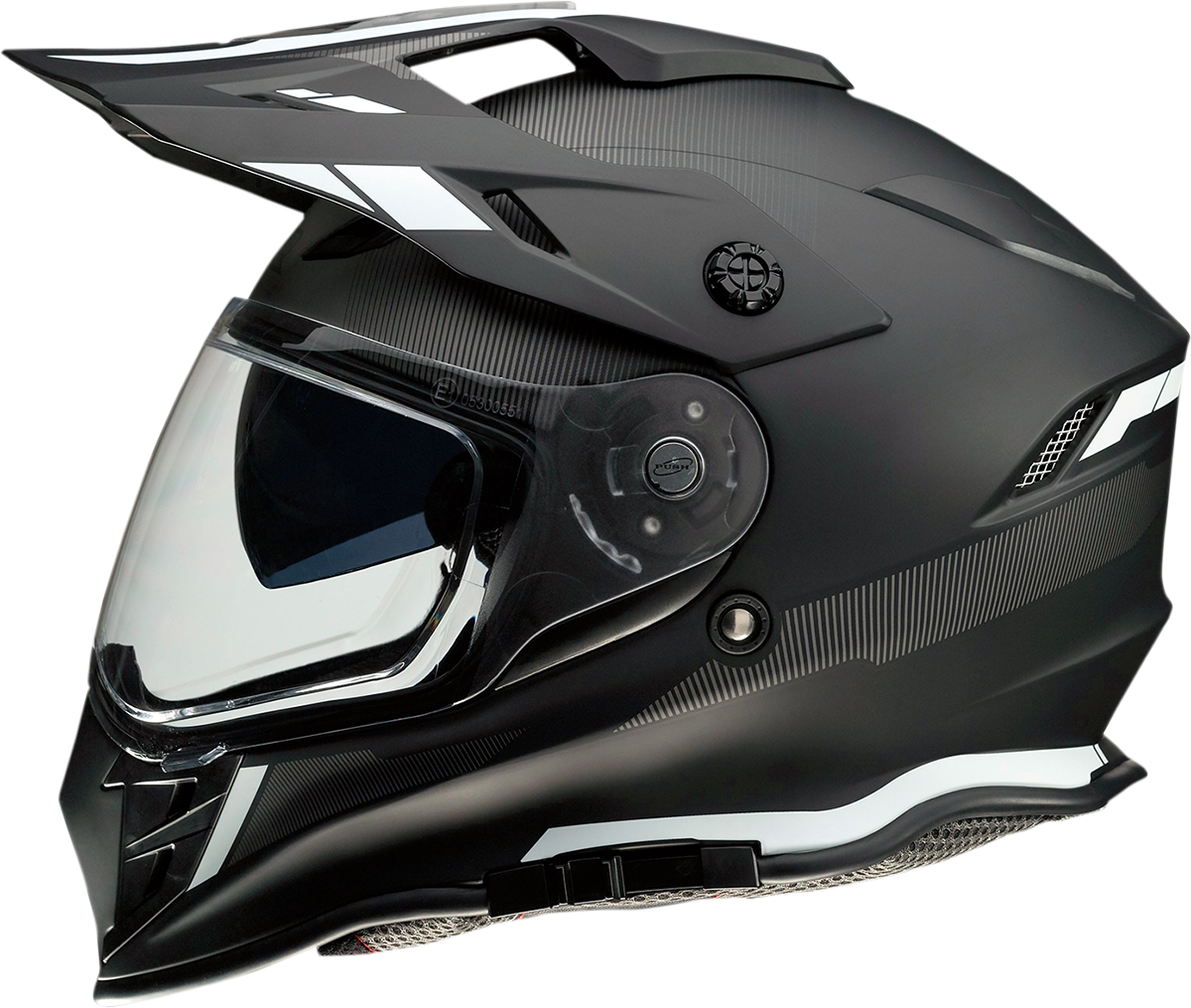 Z1R Range helmet in Uptake Black and White, large size, showing front view with ventilation and sleek design.