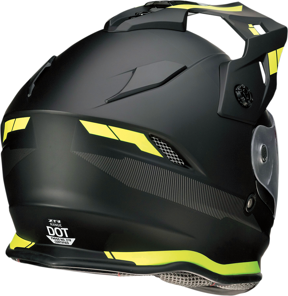 Z1R Range Helmet in Uptake Black and Hi-Viz, large size, with aerodynamic design and clear visor.