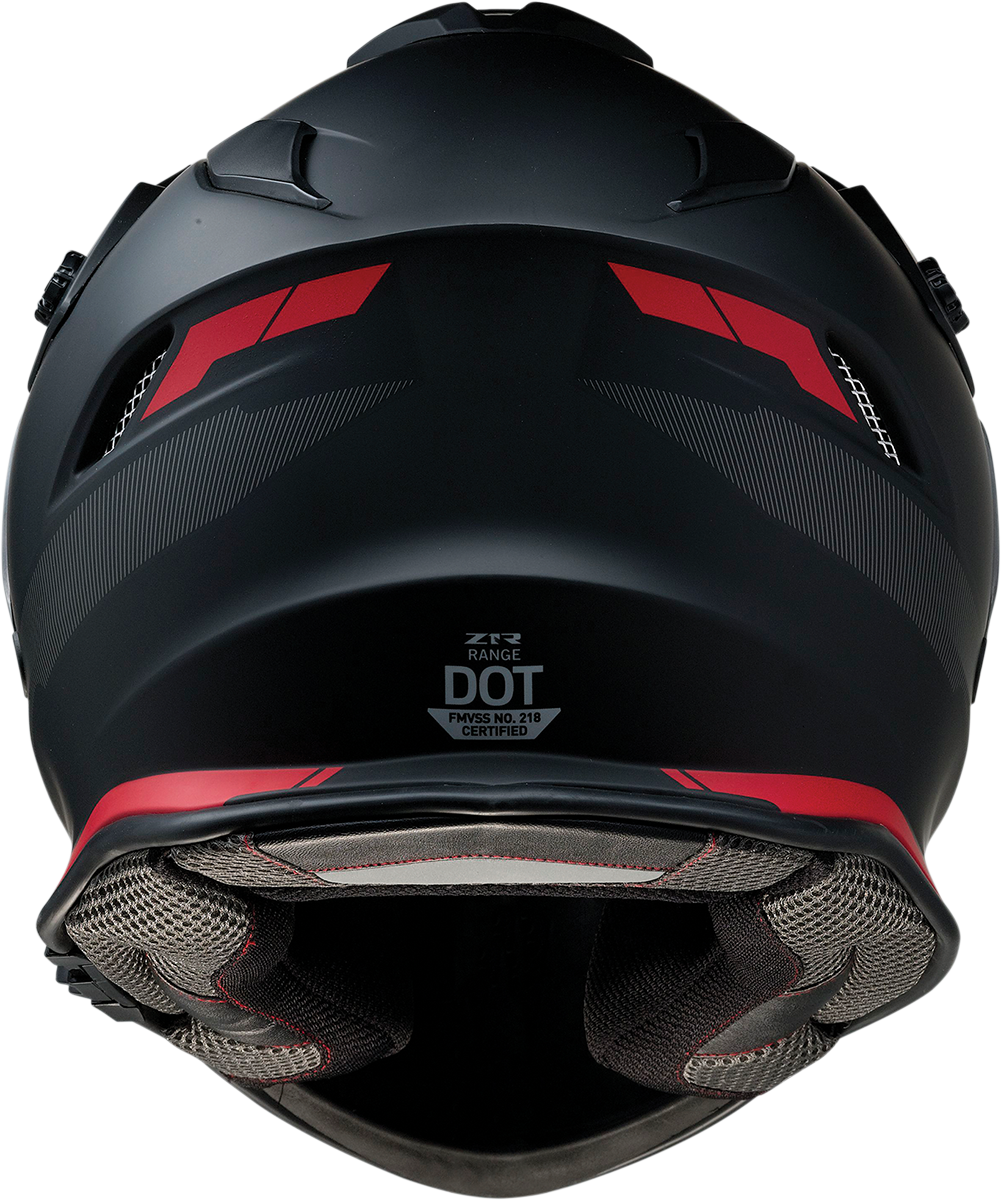 Z1R Z1R Range black and red motorcycle helmet with drop-down sun visor and removable lining, size 2XL.