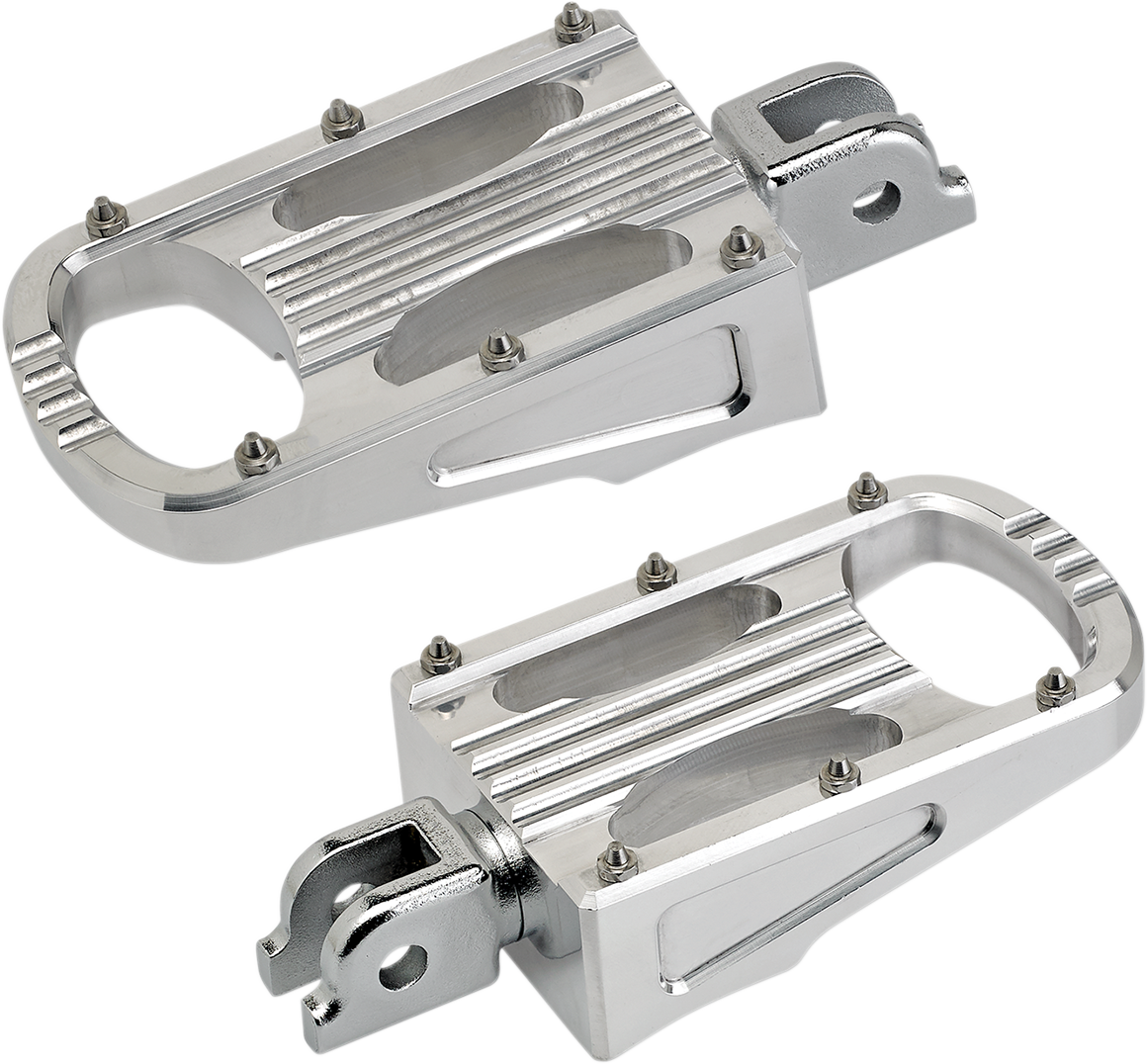 Polished BILTWELL Punisher footpeg for Softail motorcycles, showcasing durable metal body with detailed design for Bill's Exhausts.