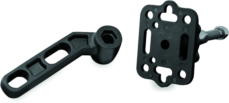 Kuryakyn Standard Accessory Perch Mount for powersports devices, shown attached to motorcycle handlebars.